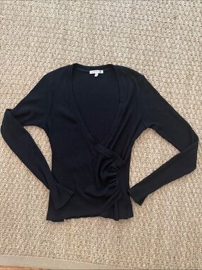 Sundry Black Wrap sweater size 1 is equal to size Small (4-6)